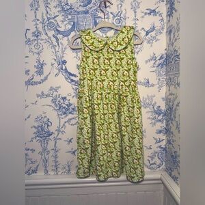 Kate Quinn Green and White Daisy Peter Pan Collar Dress NWOT 4T